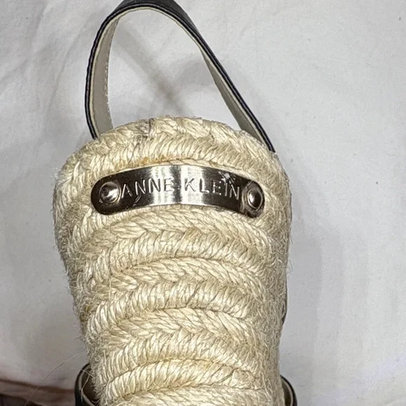 Anne Klein Aneesa Espadrille Wedge Sandals Black 9.5 - Picture 11 of 12